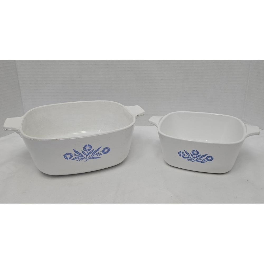 Vintage Corning Ware Blue Cornflower Lot 1.5 Qt 1960s & P-43-B .24 oz Misprint